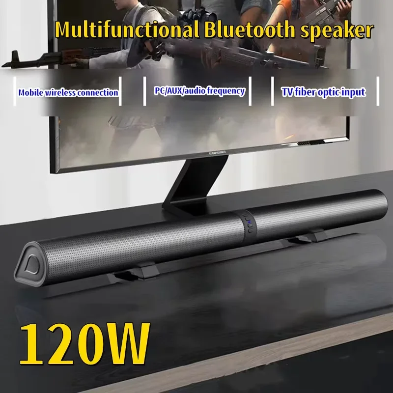 

Home Theater Bluetooth Speaker USB/AUX/BT/OPT Connection Sound Box with 2-in-1 Detachable Sound System FM Radio TV Sound Bar