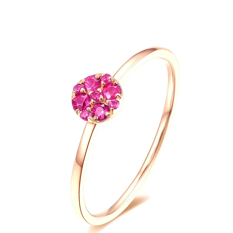 

Solid 14k Rose Gold Natural Ruby Ring Women Engagement Wedding Anniversary Ring