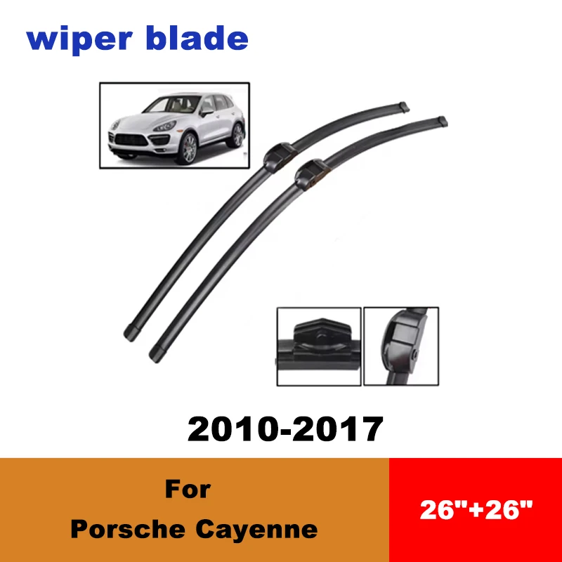 

For Porsche Cayenne 2010-2017 car front wiper blades silent wiper blades soft rubber windshield wipers accessories