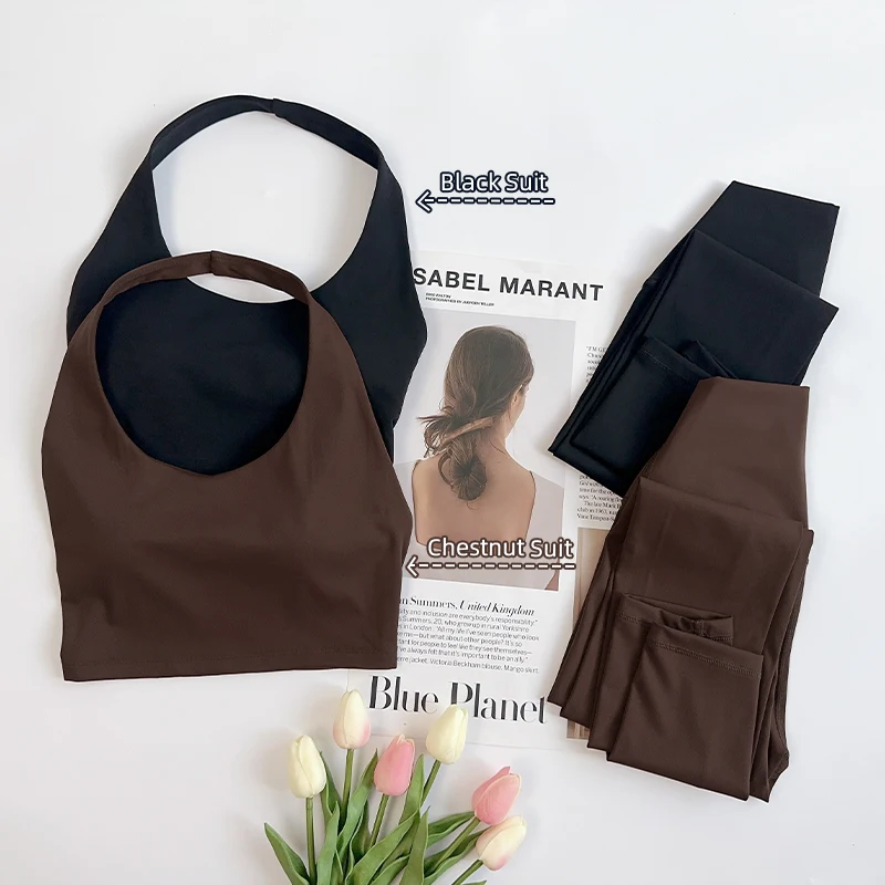 المرأة 2 قطعة الجنس رياضة تأثير اليوغا الرياضة الصدرية يغطي الرجل اليوغا مجموعة عارية يشعر عالية تمتد مريحة تجريب مجموعة ملابس رياضية