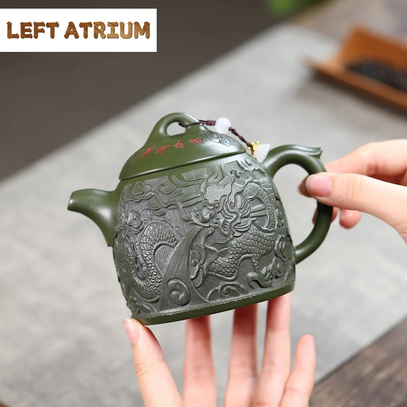330ml Chinese Yixing Purple Clay Teapots Large Capacity Handmade Dragon Pattern Zisha Tea Pot Beauty Tea Infuser Kettle Teaware