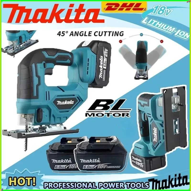 

Аккумуляторный лобзик Makita DJV182: 18В, 300Вт, 0-2700 об/мин, ход 80 мм, ±45° ° Угловой резак для резки дерева, пластика и металла
