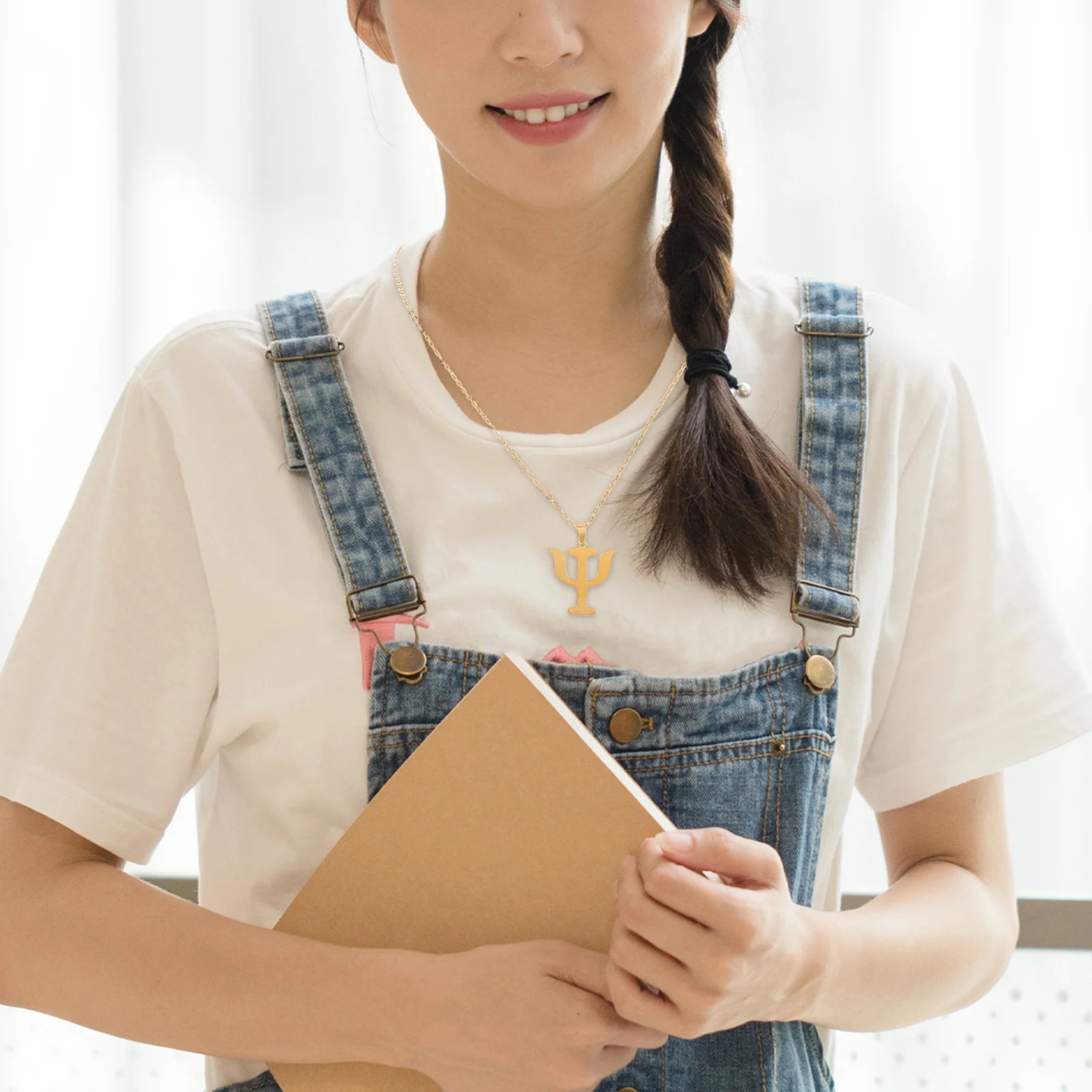 

Titanium Steel Candlestick Pendant Necklace For Women Minimalist Jewelry Lightweight Durable Clavicle Chain Pendant