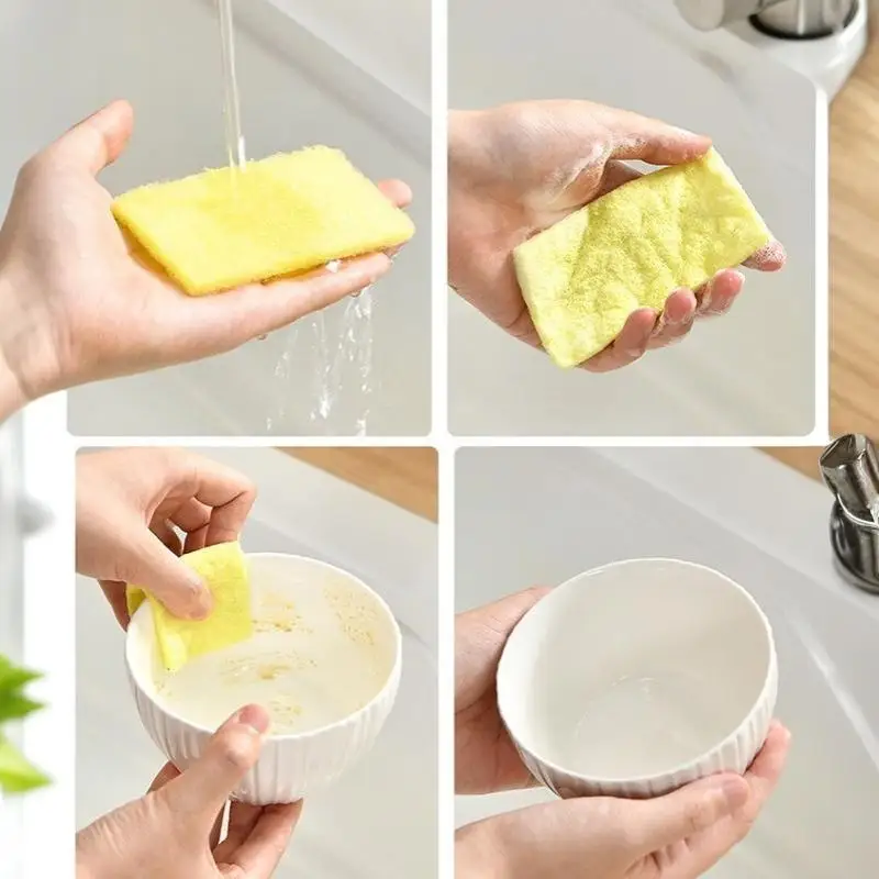 10 Stück Scheuerschwämme für die Küche, Ölbeseitigung, Kratzfreie, Wiederverwendbare Mehrzweck-Reinigungstücher – Detail 12