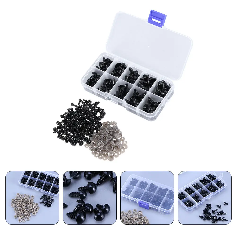 

Набор из 284 пластиковых безопасных глаз и носов для поделок, аксессуары для рукоделия с 3D-эффектом, для кукол и медведей, пластиковые безопасные глаза ручной работы