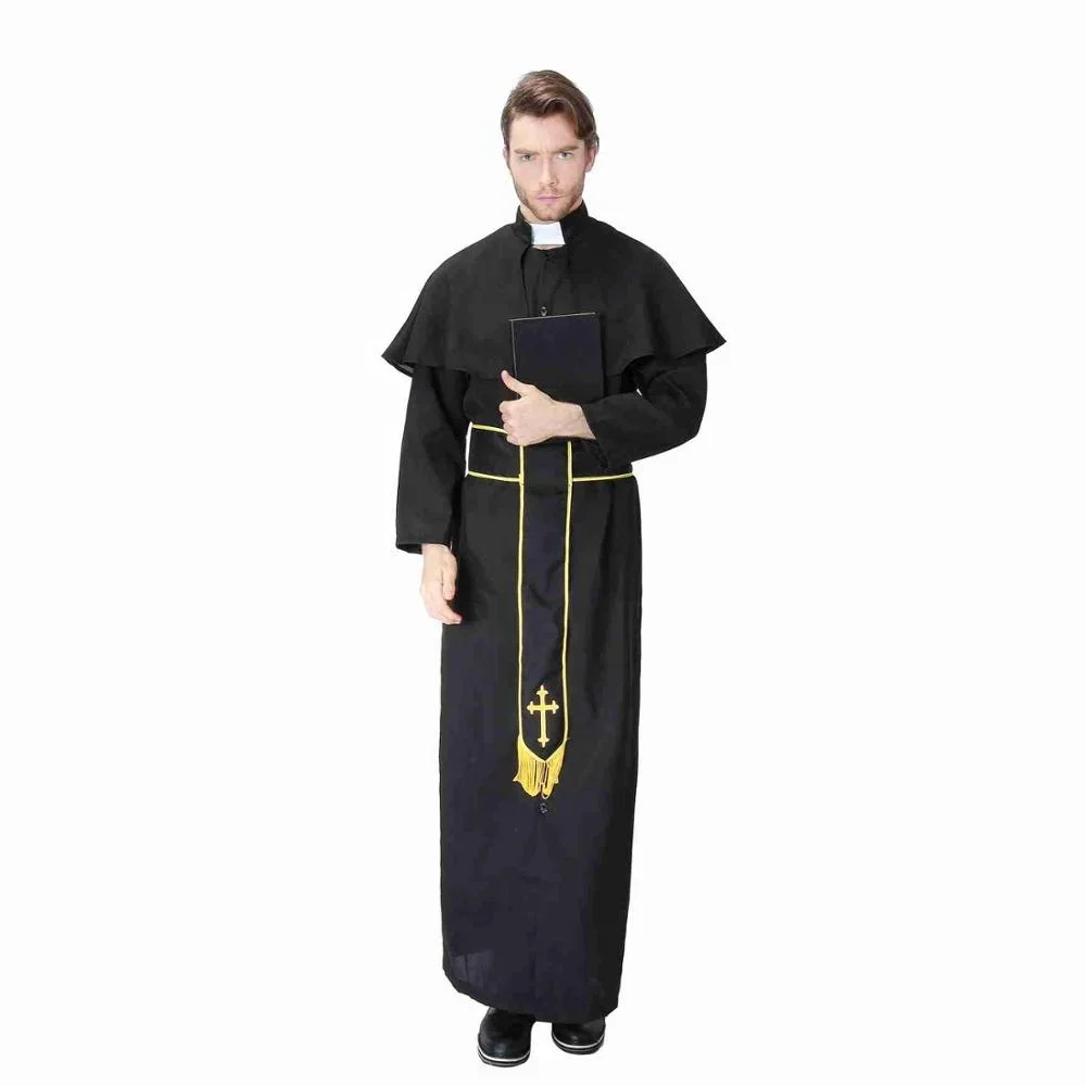 

Halloween Party Cosplay Priest Robe Costume For Men Men Godfather Costumes