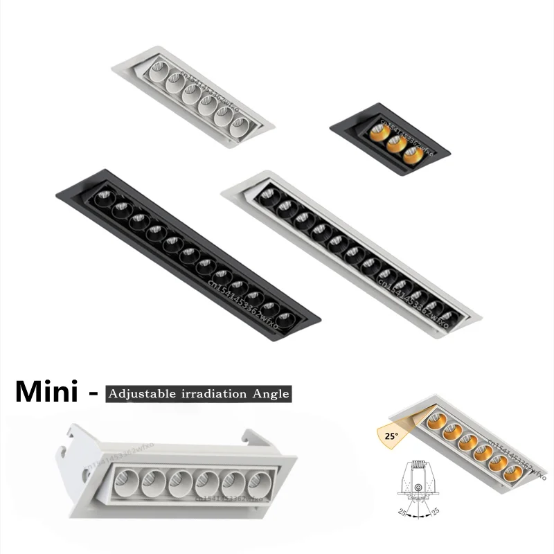 

Mini recessed COB downlight, Led grille light, adjustable spotlight, adjustable ceiling light, linear household indoor lighting