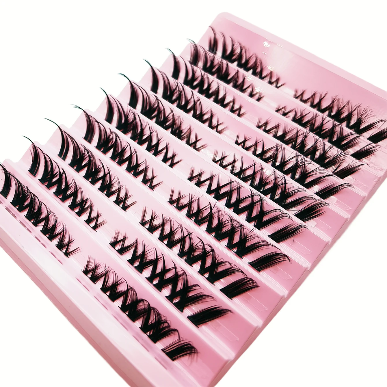 8-15 mm gemengde D-roll clusterwimpers 100 clusters 3D schuine vlieg zachte natuurlijke overdreven gekrulde wimpers enkele wimper