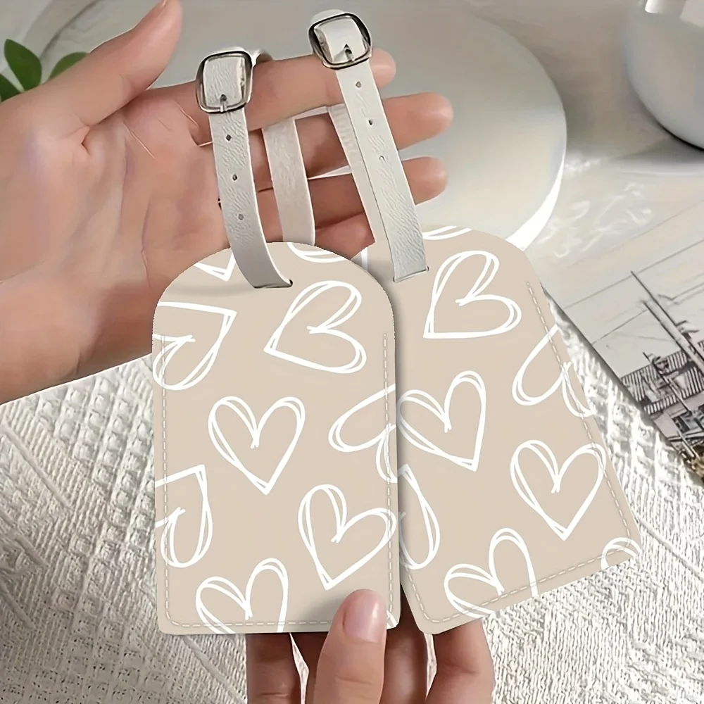 Travel Luggage Tag with Name Information Id Card PU Material Travel Accessories Luggage Identification Tag Vacation Essentials