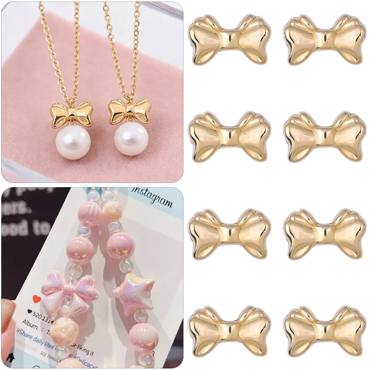 30/60 Stück 15*9mm Acryl-Schleifenperlen, lose Perlen für handgefertigten Schmuck, Armbänder, Halsketten, Ohrringe, DIY-Zubehör