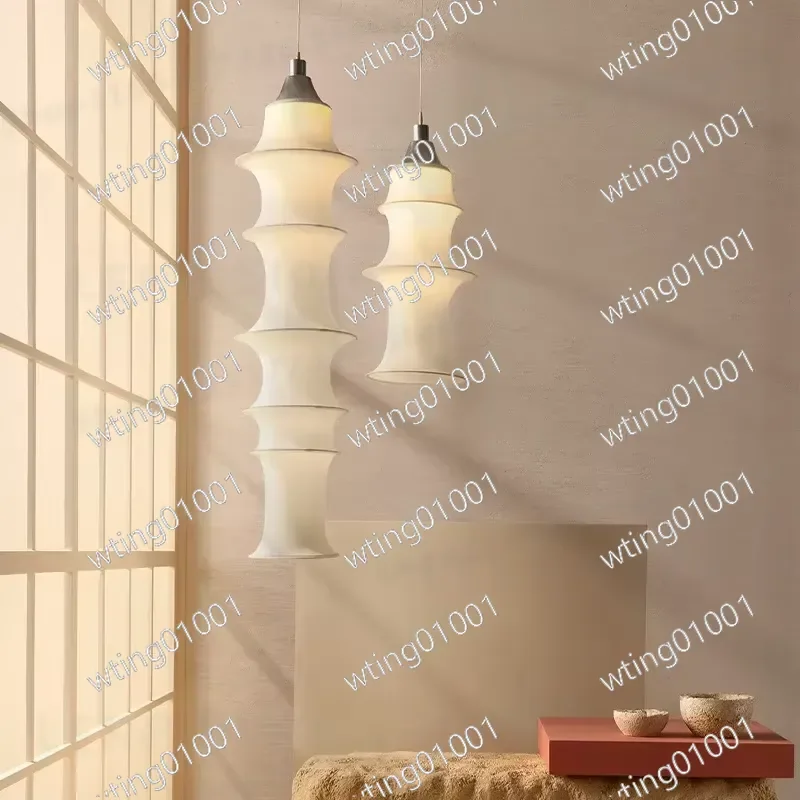 for Nordic Wabi Sabi LED Pendant Light Minimalist Fabric Chandelier for Living Dining Room Loft Bedroom Bedside Corner Home