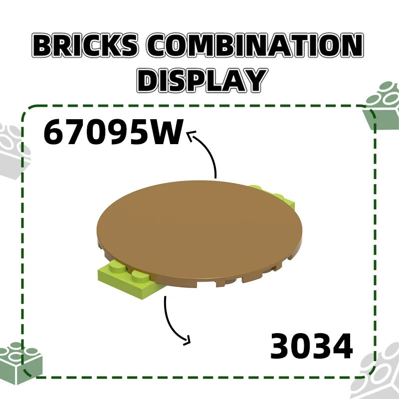 18Pcs/Lot 67095W WANGE 7X7 plane circle Compatible With Small Particle Building Blocks Suitable For Assembly And DIY Toy Parts