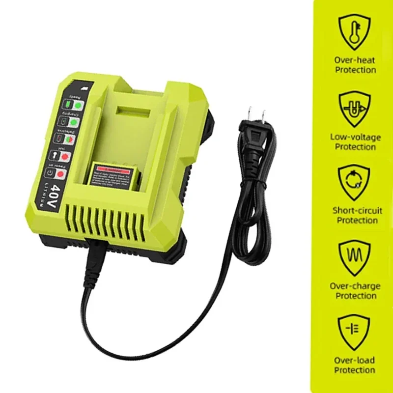 2024 New Charger 40V for Ryobi OP401 Lithium-Ion Battery OP4015 OP4026 OP4026A OP4030 OP4040 OP4050 OP4050A OP4060 OP40261