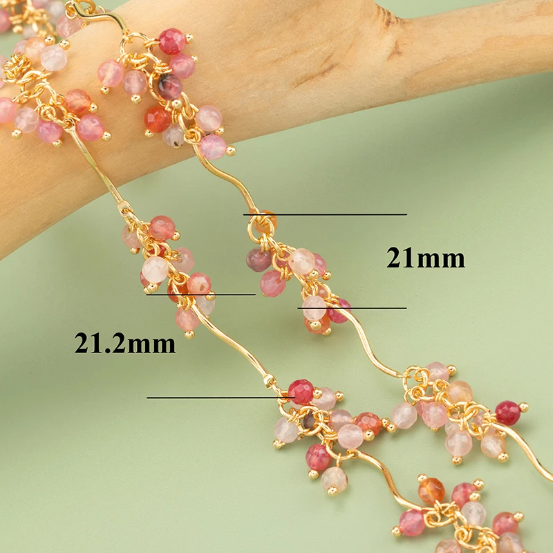 assoonas C285, DIY-Kette, nickelfrei, 18k vergoldet, Kupfer, Naturstein, Zirkone, DIY-Armband-Halskette, Schmuckherstellung, 50cm/Stück – Detail 3