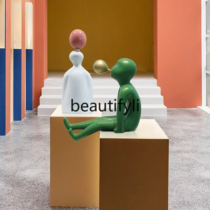 

yj5 Character sculpture cartoon doll hotel club shopping mall model room modern light luxury living room ornament