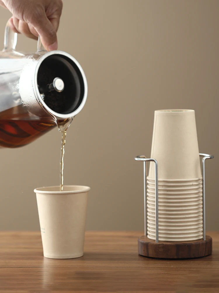 

Высококачественный держатель для одноразовых бумажных стаканов из натурального дерева, подставка для кофейных чашек, коммерческий органайзер для столовых приборов, классический стильный органайзер для хранения