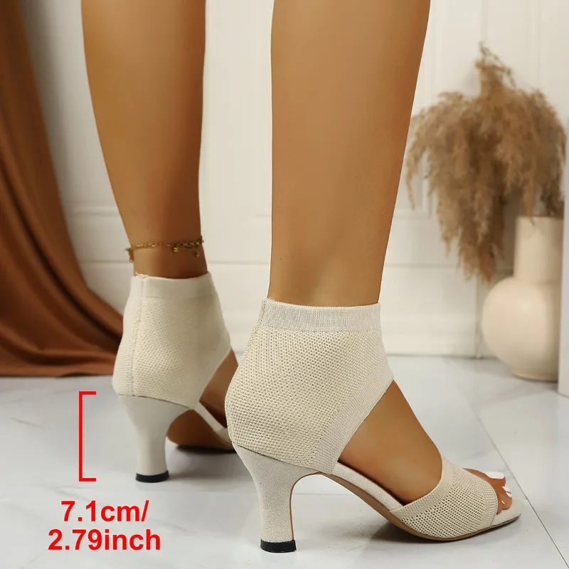 Damen Sandalen Sommer Luxus Designer High Heels Sandalen Sexy Mode Atmungsaktive High Heels Schuhe für Frauen Sandalias De Mujer – Detail 7