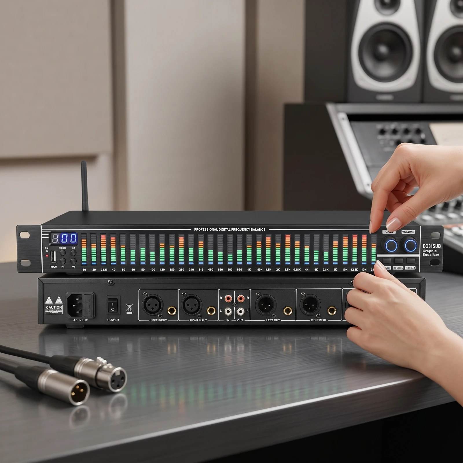Equalizer with Subwoofer Output Professional Equalizer with Bass Output Audio Gear Multiband Adjustable for Sound Engineers