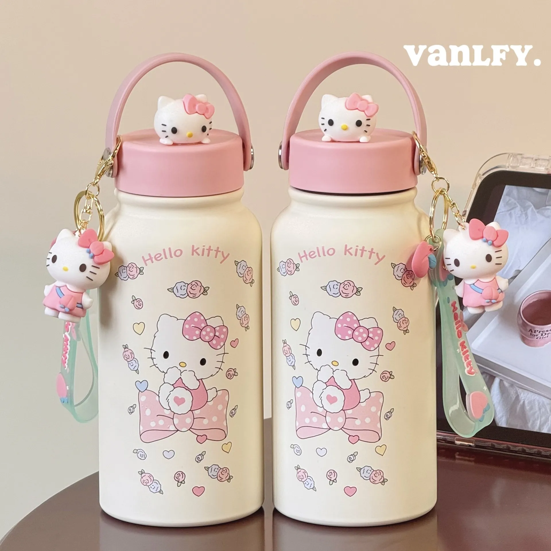 

Sanrio Hello Kitty Cute Thermos Cup 900ml Large Capacity Stainless Steel Vacuum Insulated Water Bottle Portable Travel Mug