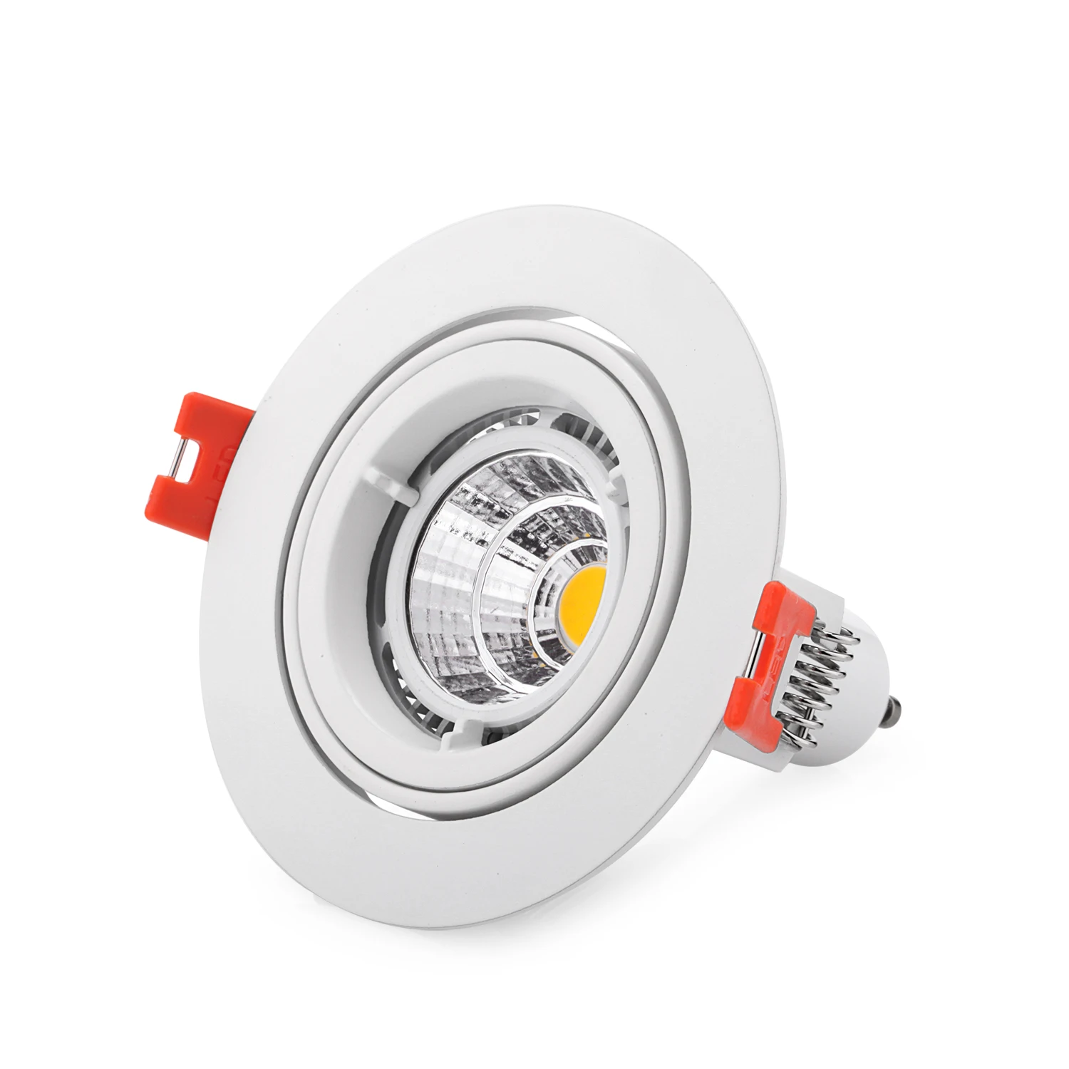 Boîtier de budgétaire LED à tête unique, cadre de montage, globe oculaire, luminaire GU10 MR16, Downlight noir et blanc