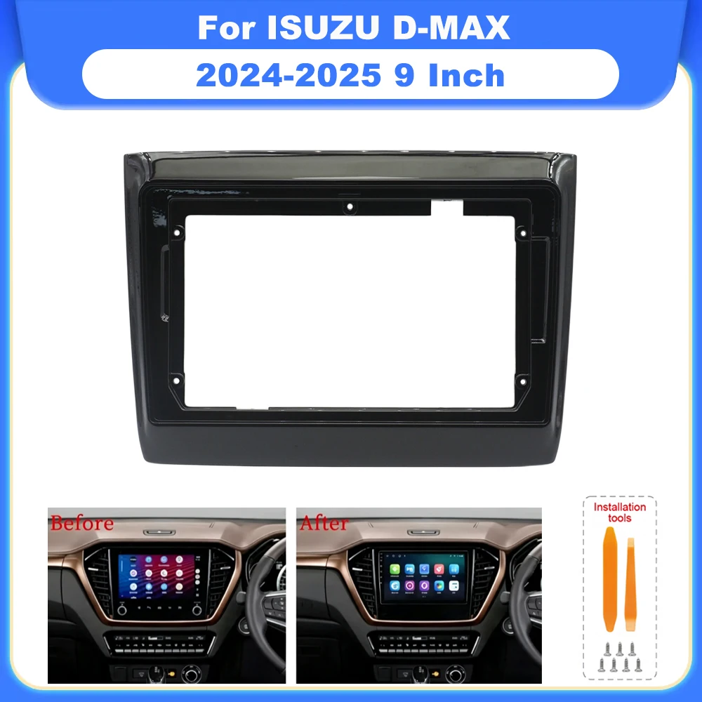 9 Inch 2 DIN Car Radio Stereo Fascias Frame Panel Cable Adapter Canbus Decoder For ISUZU D‑MAX 2024‑2025