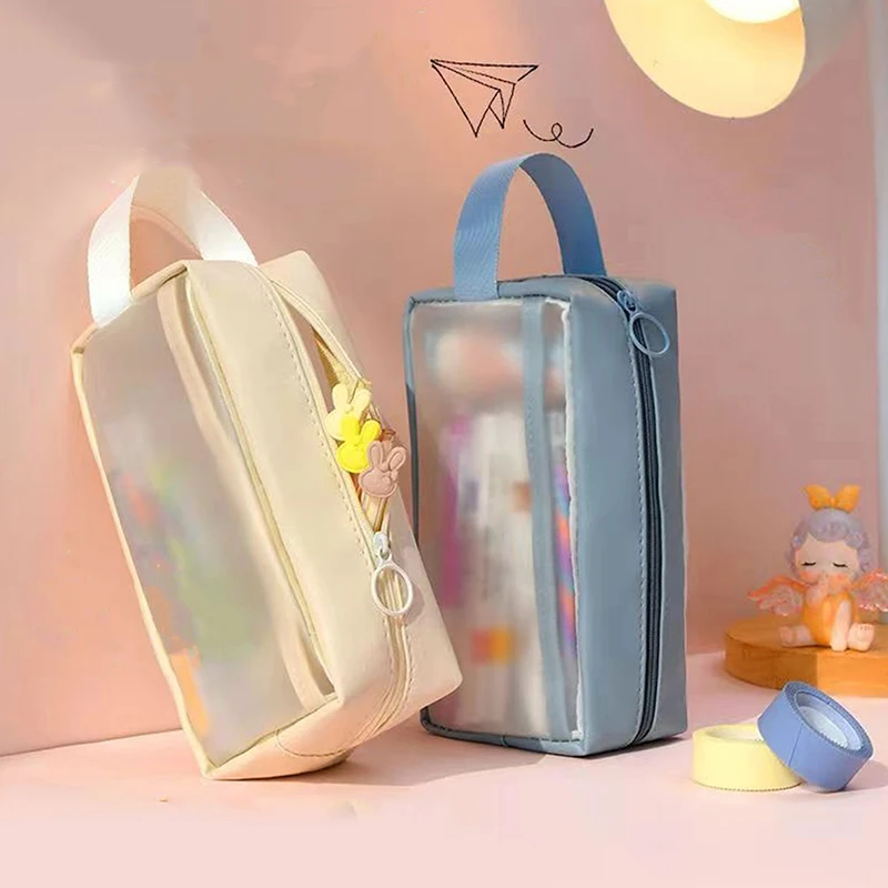 Simple Fashion Pencil Case Cute Large Capacity Pencil Pouch Portable Stationery Storage Bags Multifunctional Pencil Case