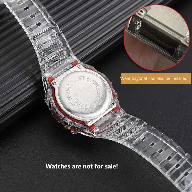 DW5600 Integrated Set For Casio Small Block DW-5600 GW-M5610 Series Modified Jelly Transparent Case Watch Strap Set