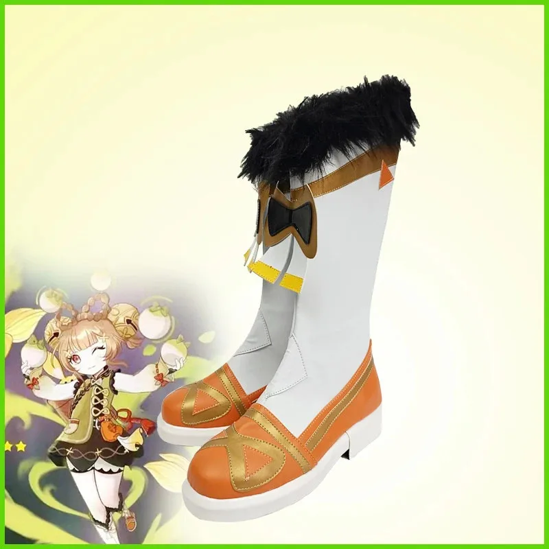 

Игра Косплей Genshin Impact Yaoyao Обувь Женские сапоги по индивидуальному заказу 6;d'3,h'7.b;