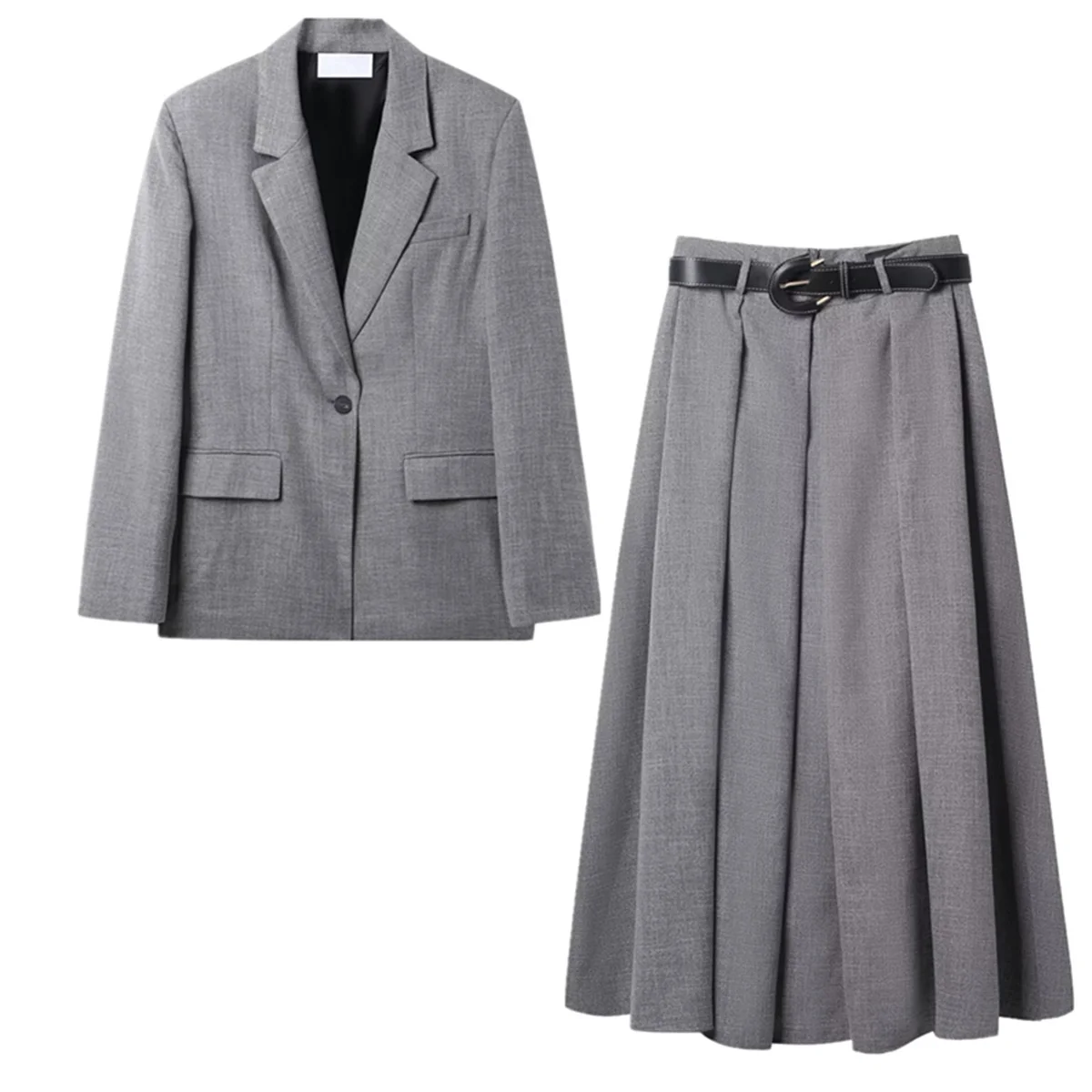 

Dave&Di 2026, модная французская элегантная женская одежда, комплекты брюк, минималистичный серый костюм и юбка, комплект из двух предметов, женский костюм