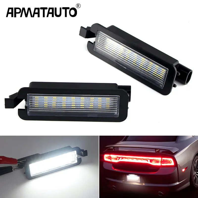 2pcs for Chrysler 300 Pacifica Voyager 2020-2022 for Jeep Compass 2017-2023 RAM 1500 Car LED License Plate Light OEM#68211290AB