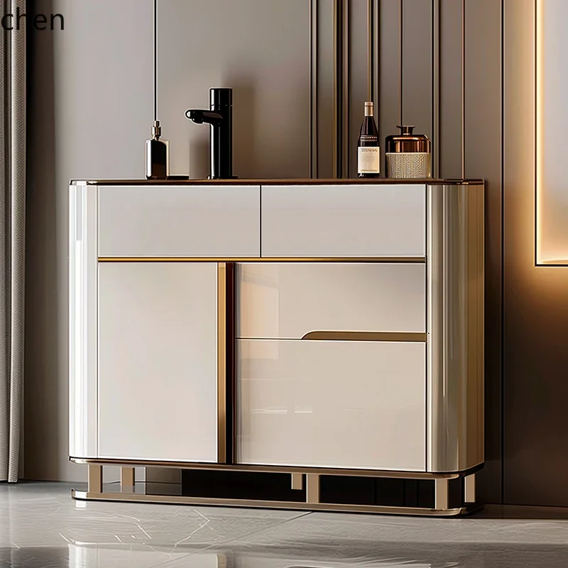 HYShome dining side cabinet light luxury high-end modern oriental screen partition split against the wall foyer cabinet