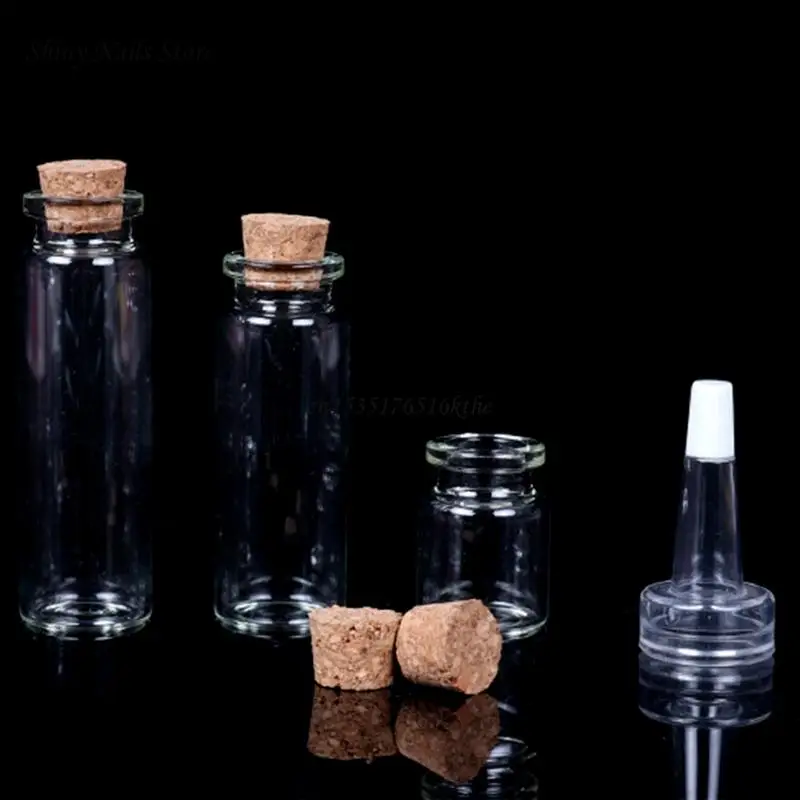 Small Bottles with Cork Stoppers Tiny Vials Small Clear Glass Jars Lids Storage Dropship