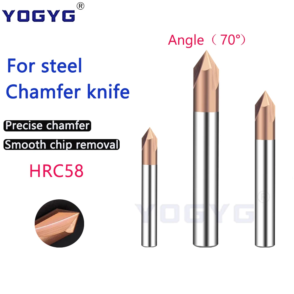 

HRC58 Chamfer knife 70 Degree Carbide Chamfer Milling Cutter 3 4 5 6 8 10 12mm three blades Deburr End Mill Engraving knife