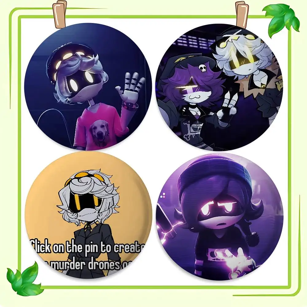 Cool M-Murder Anime D-Drones Cover Brooches Funny Meme Badge Fashion Jewelry Gifts