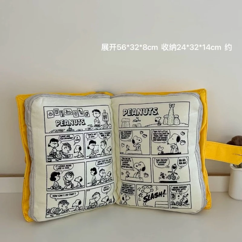 Almohada decorativa con dibujos de Snoopy, estilo kawaii para niños y niñas, decoración del hogar, estilo de libro, cojines plegables para sofá, regalos de anime