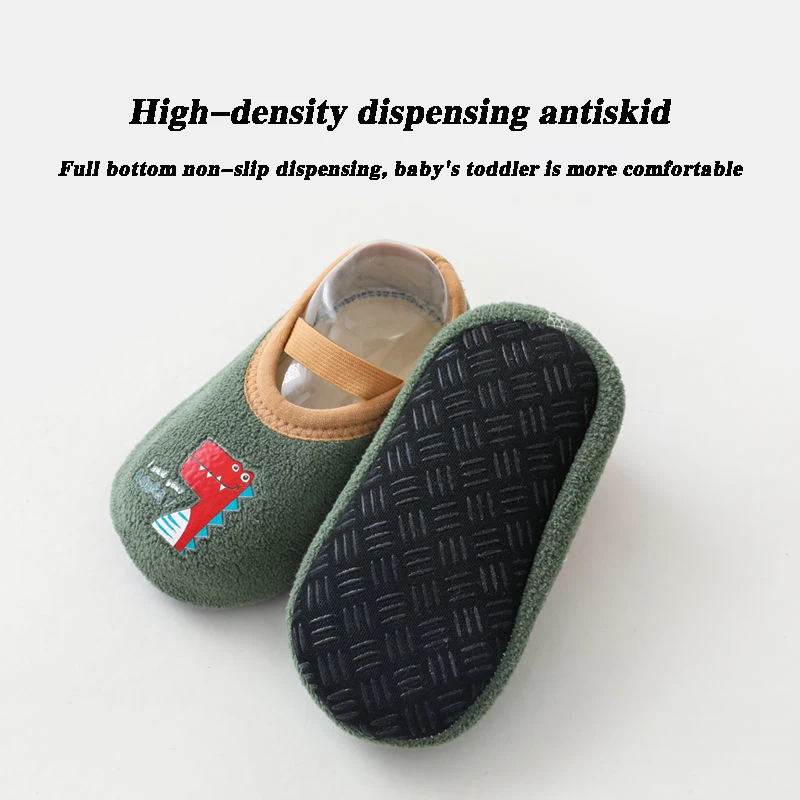 Baby Anti-slip Socks Cute Kids Slippers Newborn Warm Crib Floor Shoes with Rubber Sole for 0-24Month Children Boy Toddler Shoes