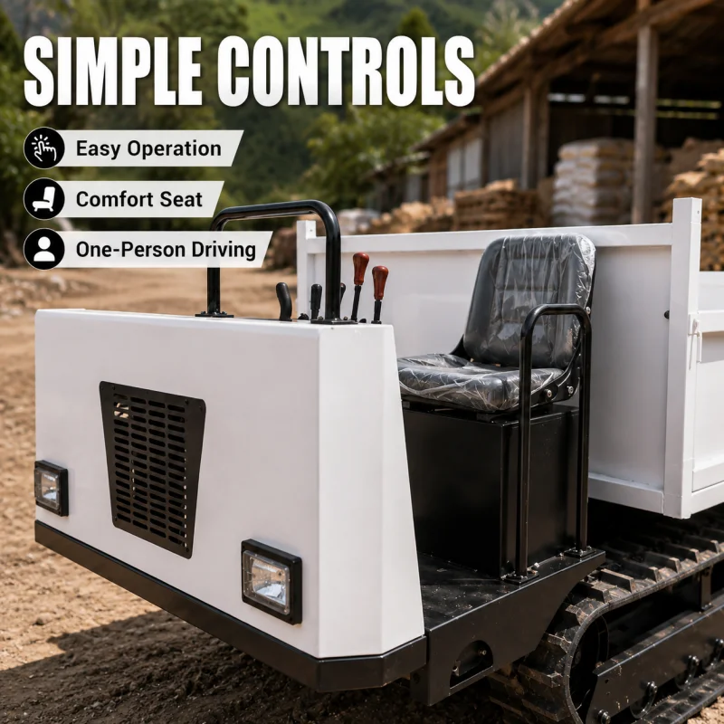 Direct From Manufacturer Electric Start Rubber Track Mini Tracked Dumper For Steep Hill Slope Climb To Prevent Ground Damage