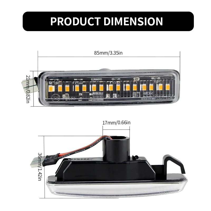 2PC For BMW X5 E53 1999-2006 Canbus LED Dynamic Turn Signal Light Side Marker Lamp For BMW 3 Series E36 Facelift Model 1996-1998