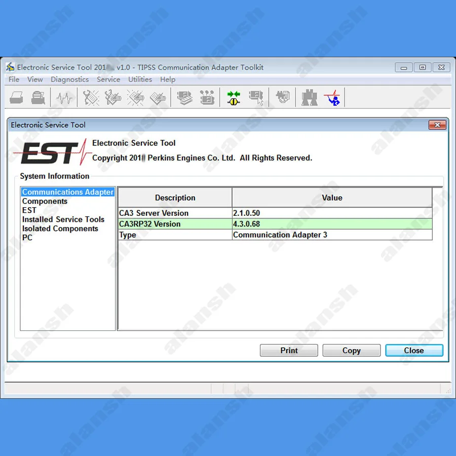 2022 for Perkins EST Electronic Service Tool Diagnostic Can Work with NEXQ USB LINK