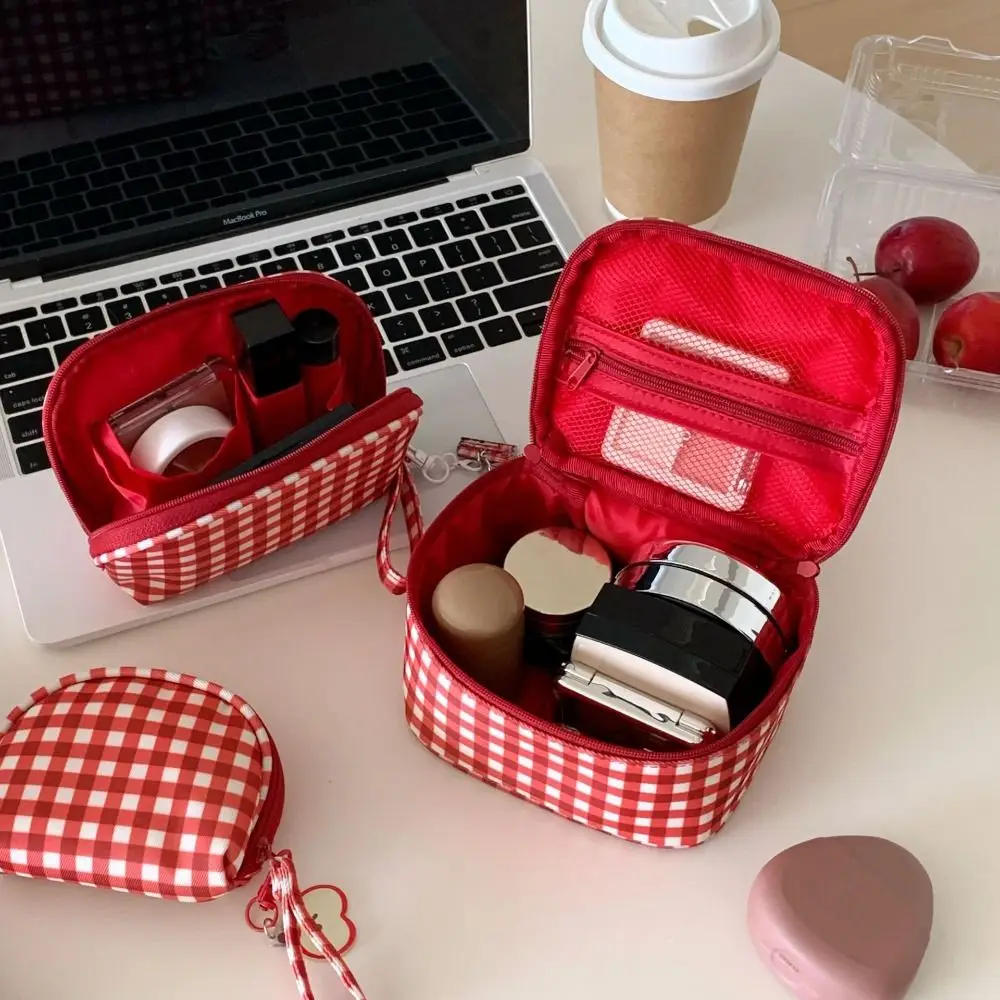 

Высококачественная косметичка с красной сеткой, многоразмерная портативная косметичка, дорожная сумка