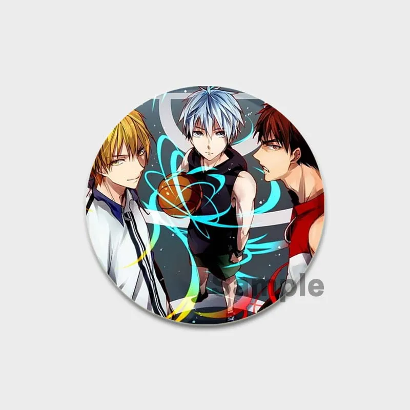 58MM Kuroko No Basket Brooch Jewelry Kise Ryota Kagami Taiga Icon Cosplay Badge Anime Figure Lapel Pins Fans Collection Gifts