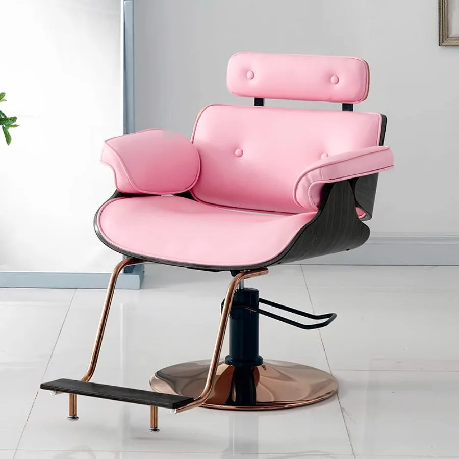 

Hydrolic Barber Chair Pink Seat Hair Salon Makeup Artist Hairdressing Chair Professional Acessories Latest Luxury Sedie Chairs