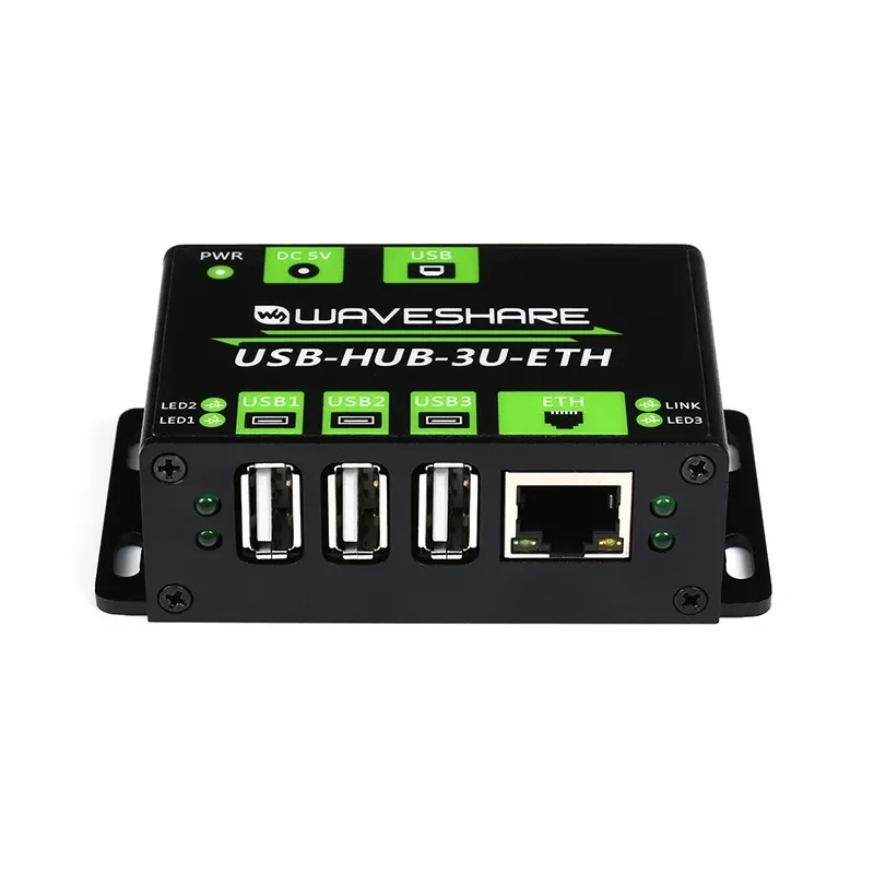 Light Snow for Industrial Grade Multi-Function USB Hub 3-Port USB + 100M Ethernet Network Port Expansion Adapter