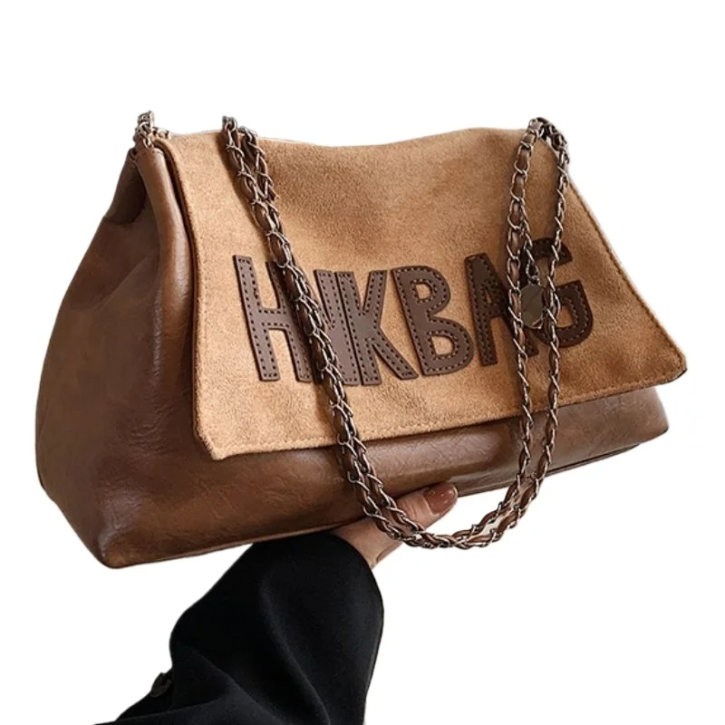 

Корейская версия модной модной сумки подмышки, женская осенне-зимняя простая универсальная большая сумка, высококачественная изысканная сумка на одно плечо