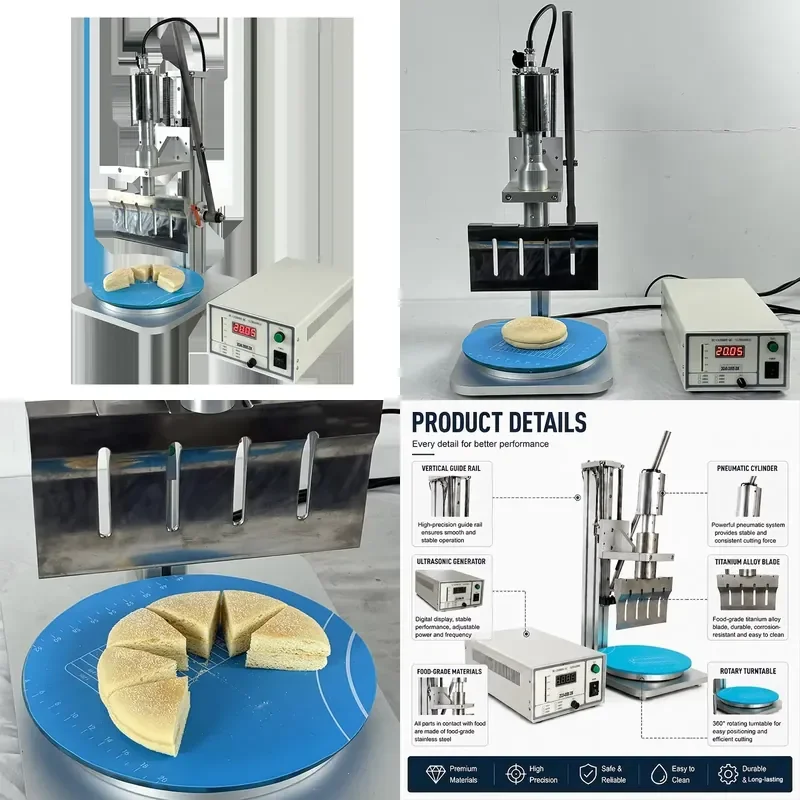 Ultrasonic Butter Cheese Cutter Food Dairy Processing Machine Cutting Tool for Cake Pizza Slitter