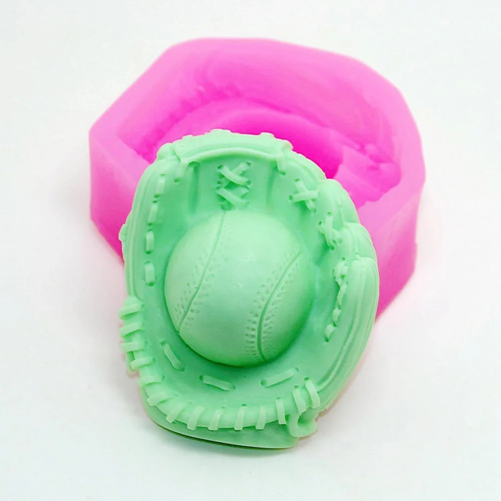 

baseball glove Silicone molds baseball soap mold baseballs soap molds silica gel die Aroma stone moulds candle mould