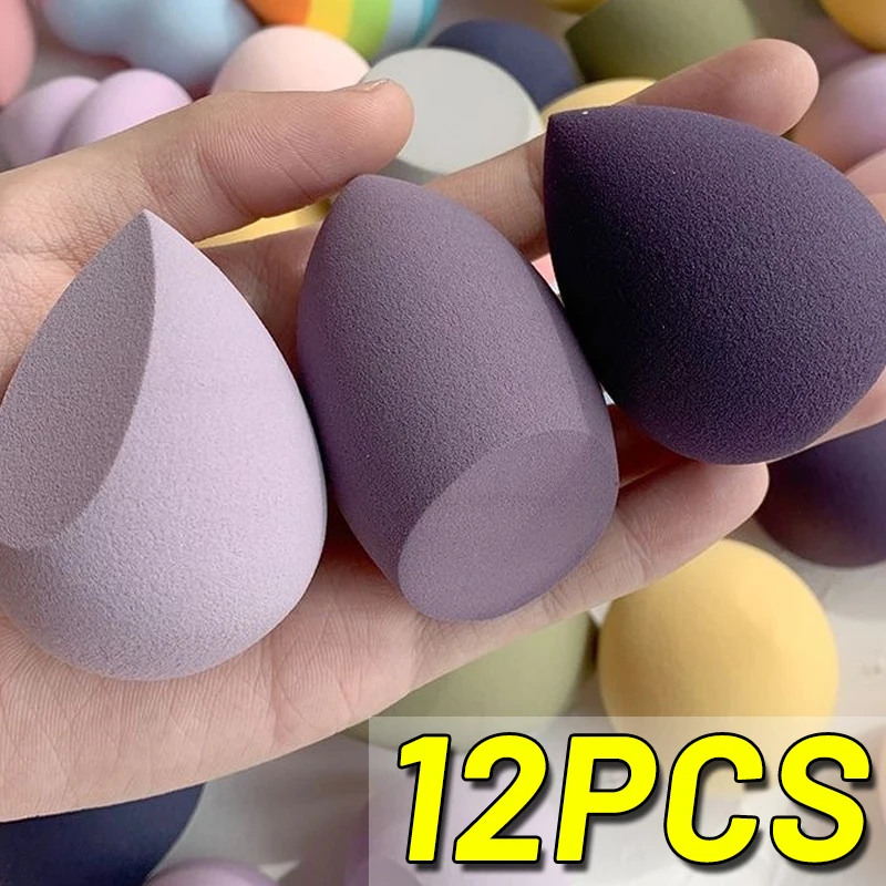 12PCS Beauty Egg Makeup Cosmetic Puff Soft Makeup Sponge Cushion Foundation Powder Sponge Beauty Tool Women Make Up Accessories