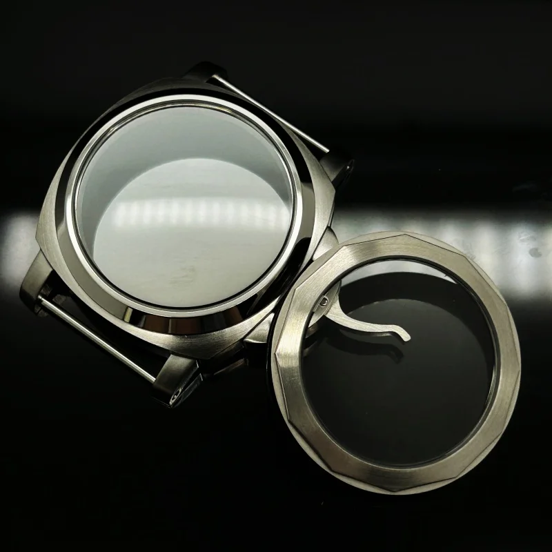 

44mm Manual Stainless Steel Light Sand Case for PM Pilot ETA6497/98 ST3600/20 Automatic Movement 34.5mm Dial No Logo Watch Case