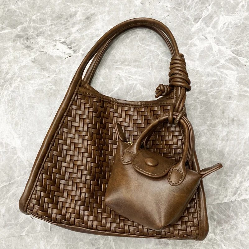 

Маленькие композитные сумки-ведра ручной работы для женщин, роскошные дизайнерские сумки и кошельки, новинка 2023 года, винтажные сумки из искусственной кожи с верхней ручкой на плечо