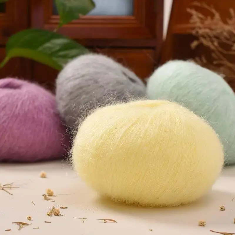 

25g/lot Super Thin Soft Mohair Yarn Angora Cashmere Yarn for Hand Knitting Weaving Crochet Thread Soft Scarf High Qualit